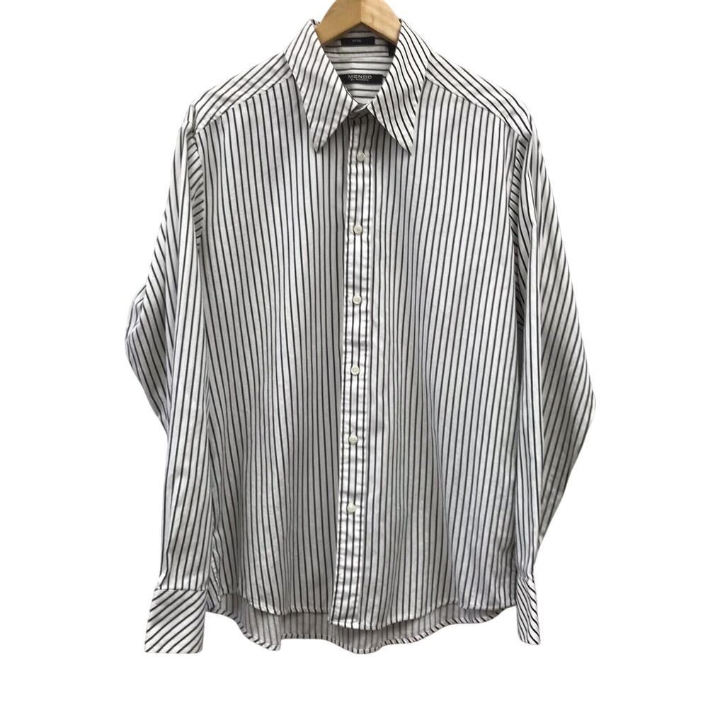 Mondo Di Marco Shirt Mens XL White Black Fitted